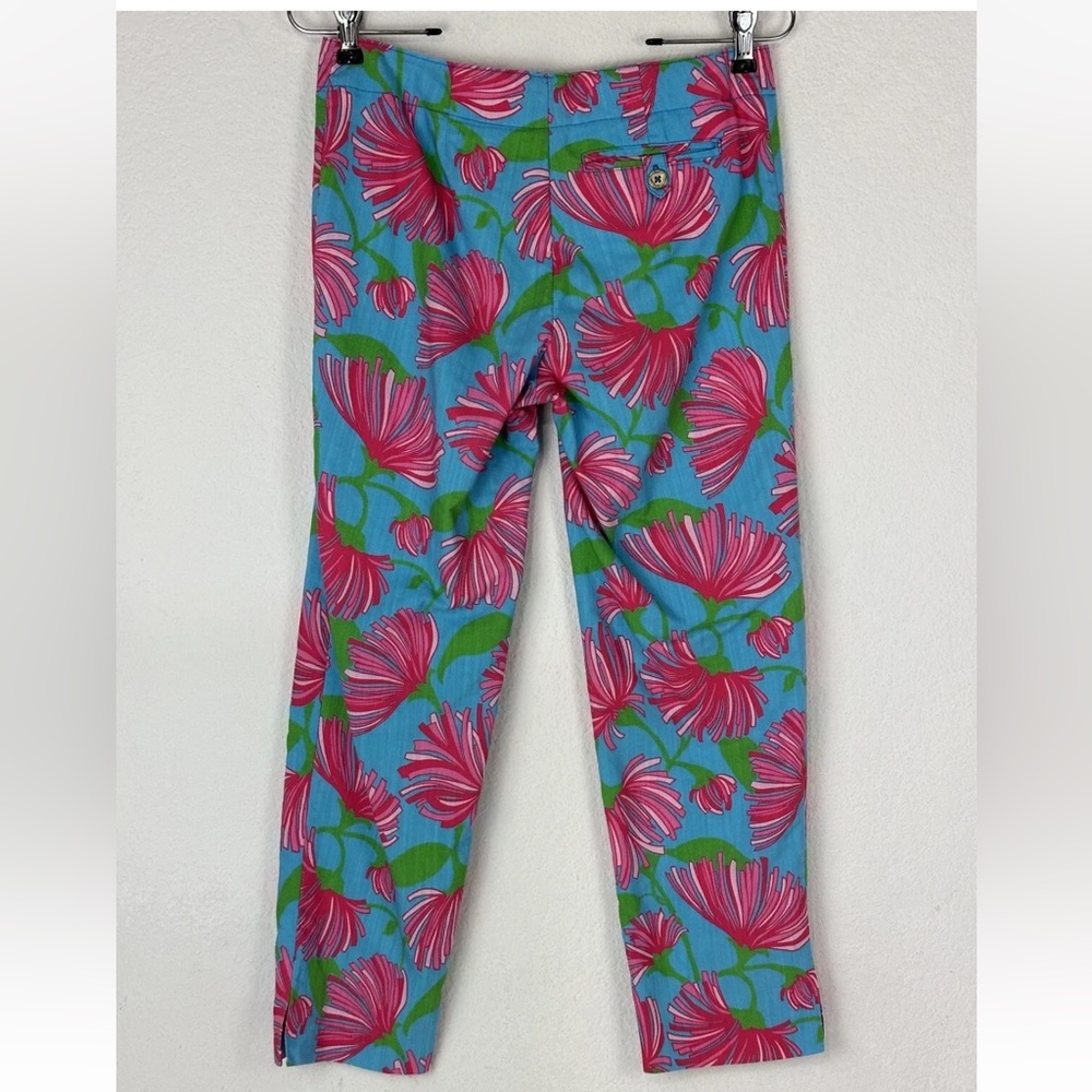 Lilly Pulitzer Blue Pink Floral Cropped Pants